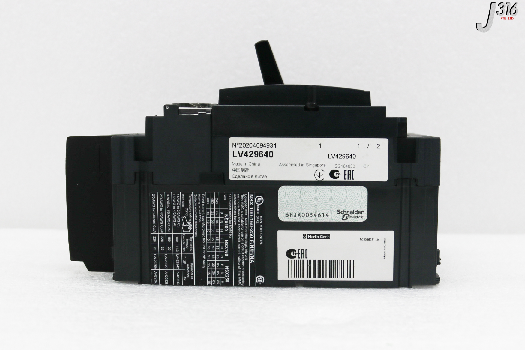 Take！ 33867 SCHNEIDER ELECTRIC 4-POLE CIRCUIT BREAKER, 70/100A, LV429640
